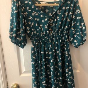 Speechless Green Floral Dress